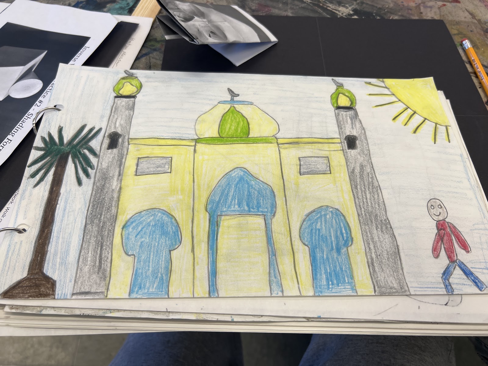 drawing of a mosque